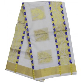 Kerala simple Color Butta Kasavu saree