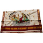 Kuthampully Special Vishnu Embroidery Kasavu Saree