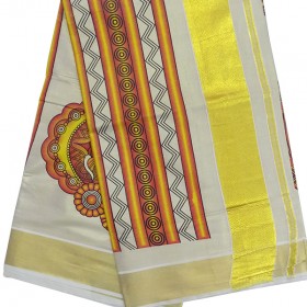 Art form Tissue Kasavu Saree