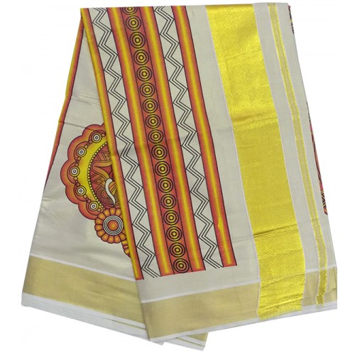 Art form Tissue Kasavu Saree