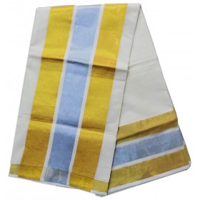 Big Border Silver with Gold Kasavu Saree