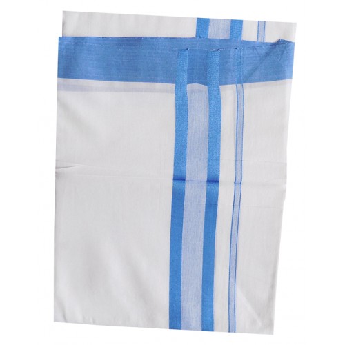 Blue Jari Double Mundu