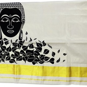 Buddha Tissue Kasavu Saree