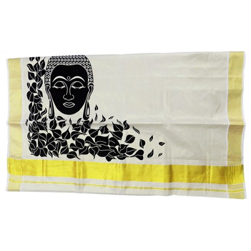 Buddha Tissue Kasavu Saree