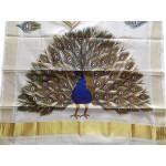 Kasavu Settu Mundu Peacock Mural Print