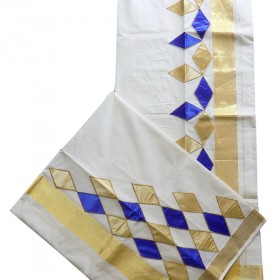Kerala Settu Mundu Rhombus Patch design
