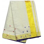 Mirror work Fancy Kasavu saree