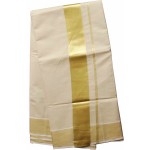 Full Tissue kasavu Saree With Golden Border