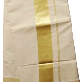 Full Tissue kasavu Saree With Golden Border