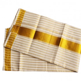 Golden Stripe Kasavu Saree