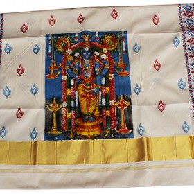 Mural Guruvayurappan  Kasavu Saree