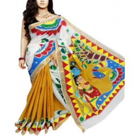 Hand Painted Kasavu Saree Half Saree Model