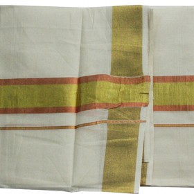 Kerala Color Jari Double Mundu