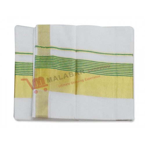 Kerala Green Border Kasavu Saree