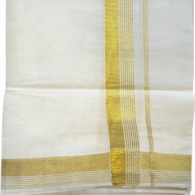 Kerala Kasavu Double Mundu Trendy Design