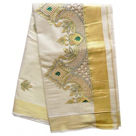 Kerala Fancy Kasavu Saree