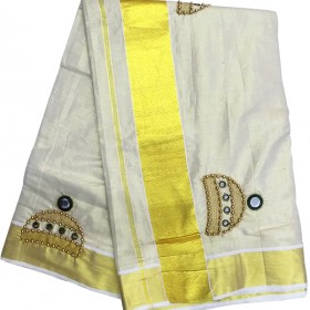 Jimmiki Design Tissue Kasavu Saree