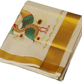 Kerala Kasavu Designer Saree