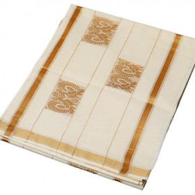 Kerala Kasavu Saree with Golden Jari