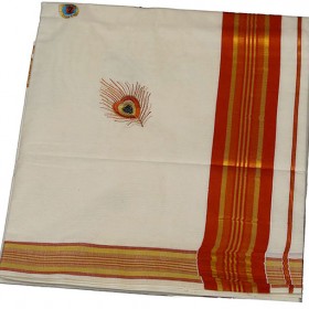 kerala kasavu saree with Vennakannan Design