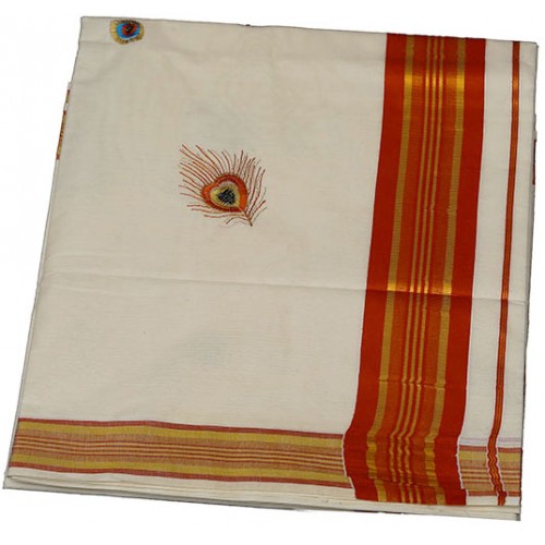 kerala kasavu saree with Vennakannan Design