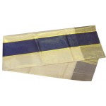 Kerala Tissue Saree With Dark Blue Kara