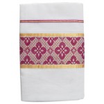 Kerala Maroon Floral Kasavu Settu Mundu