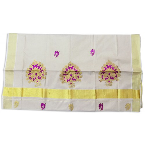 Kerala Patch tissue Kasavu Saree