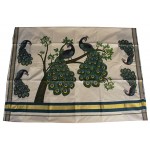 Traditional Mural Print Peacock Saree