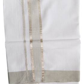 Kerala Silver and Grey combination Double Mundu