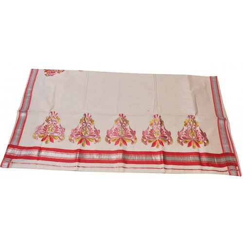 Kerala Special Embroidery Kasavu Saree