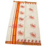 Kerala Special Mambazham design Print Kasavu saree