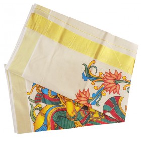 Kerala Tissue Kasavu Saree