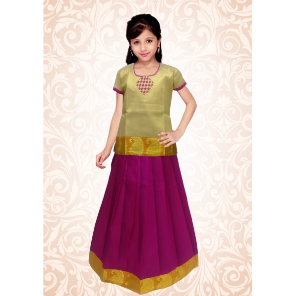 Pattu pavadai unstitched material online hotsell