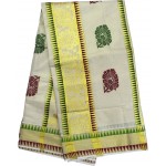 Kerala Tissue Temple Design Kasavu Saree