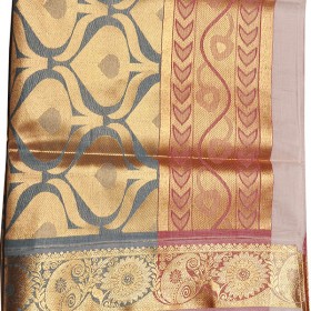 Kerala Traditional colour emboss kasavu saree