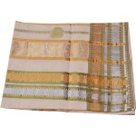 Kerala Kasavu and Silver Emboss Saree