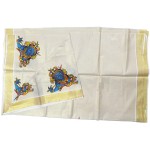 Krishna Mural Print Tissue Kasavu Saree