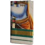 Krishna Mural Print Kasavu Saree