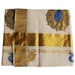 Kuthampully Patch design Kasavu Saree