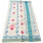 Kerala Kasavu Saree With Special Valli Print