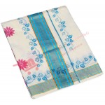 Kerala Kasavu Saree With Special Valli Print