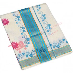 Kerala Kasavu Saree With Special Valli Print