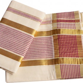 Kerala Traditional Striped settu Mundu 