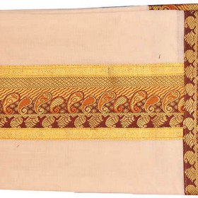 Kuthampully Special Mambazham Brocade Kasavu Mundu