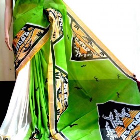 Tradition Natural Hand Painted Kerala Saree