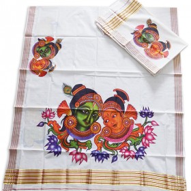 Kerala Trendy Mural Print Settu Mundu