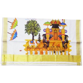 Kerala Utsav Mural Print Saree